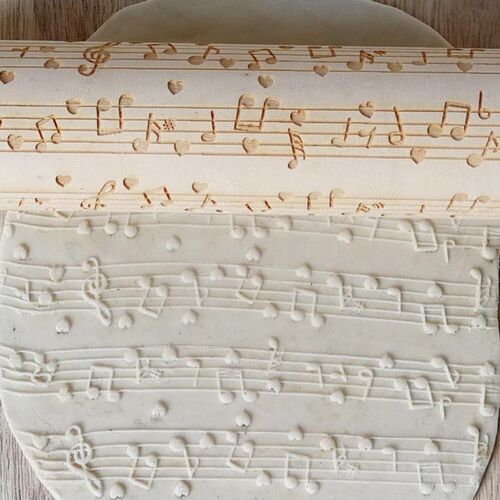 极速Easter Day Embospsing Wood Rolling Pin for DIY Baking Co