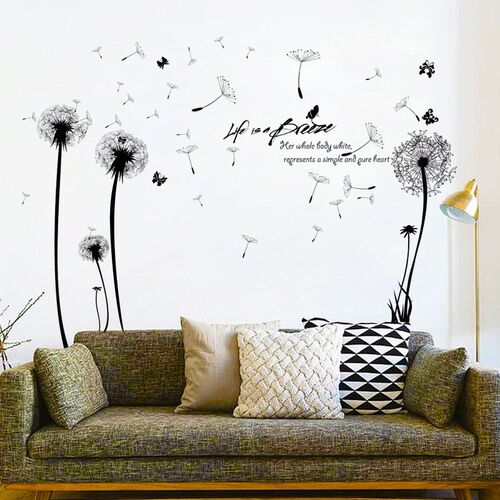 极速Black Romantic Dandelion PVAC Wall er Flower DIY Art Wal