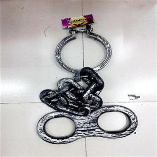 极速万圣节舞会派对m节目表演道具影视囚犯手铐脚铐仿真铁链成人