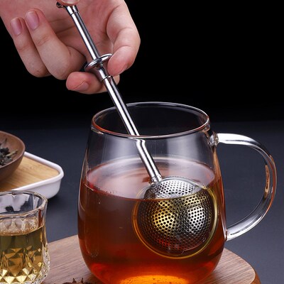 极速imc hot ball-nshape push style tea infuser strainer