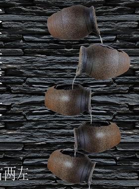 DIY自创流水墙造景贴墙挂壁仿陶流水罐鱼池鱼缸循环水幕墙户外庭