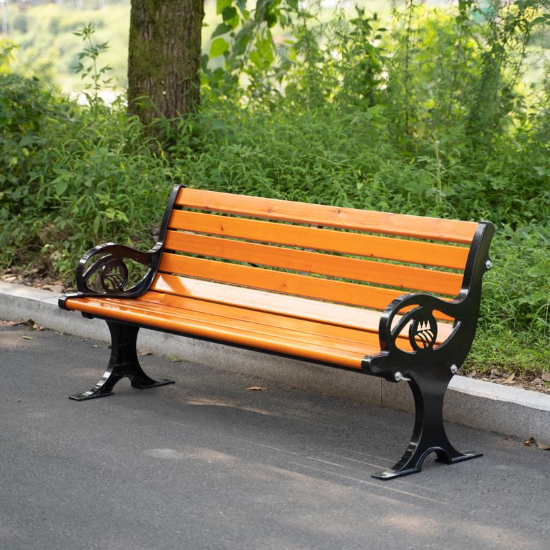 公园椅户外长椅排椅休闲 座椅铁艺长条椅子靠背椅庭院防腐木长条