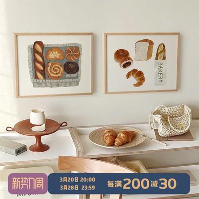 ins美食插画北欧餐厅电表箱装饰画电闸开关遮挡面包店烘焙房挂画