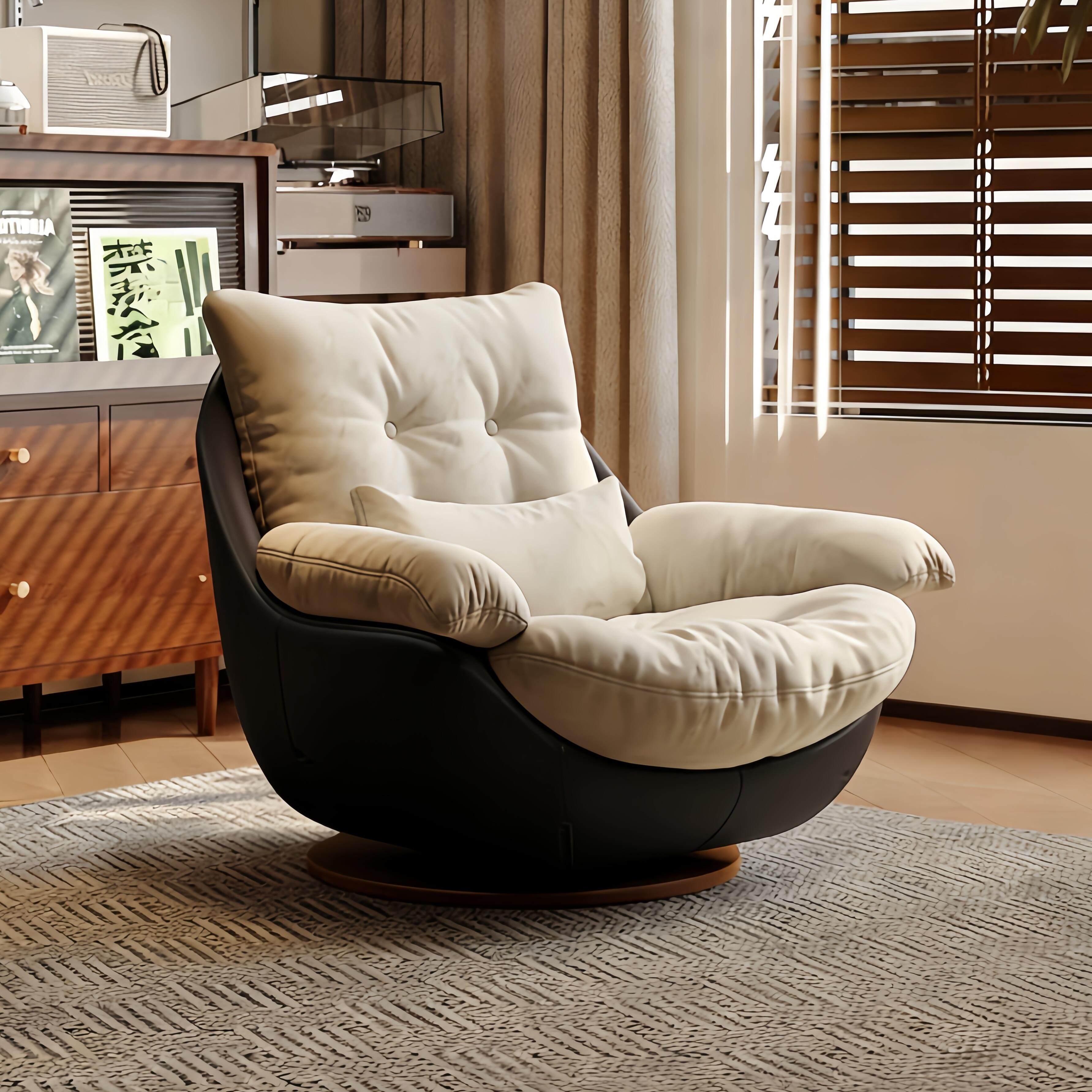 意式极简懒人沙发椅设计师客厅阳台卧室家用现代简约轻奢单人转椅,住宅家具,沙发椅,淘宝优惠券,粉丝福利购,淘宝优惠卷