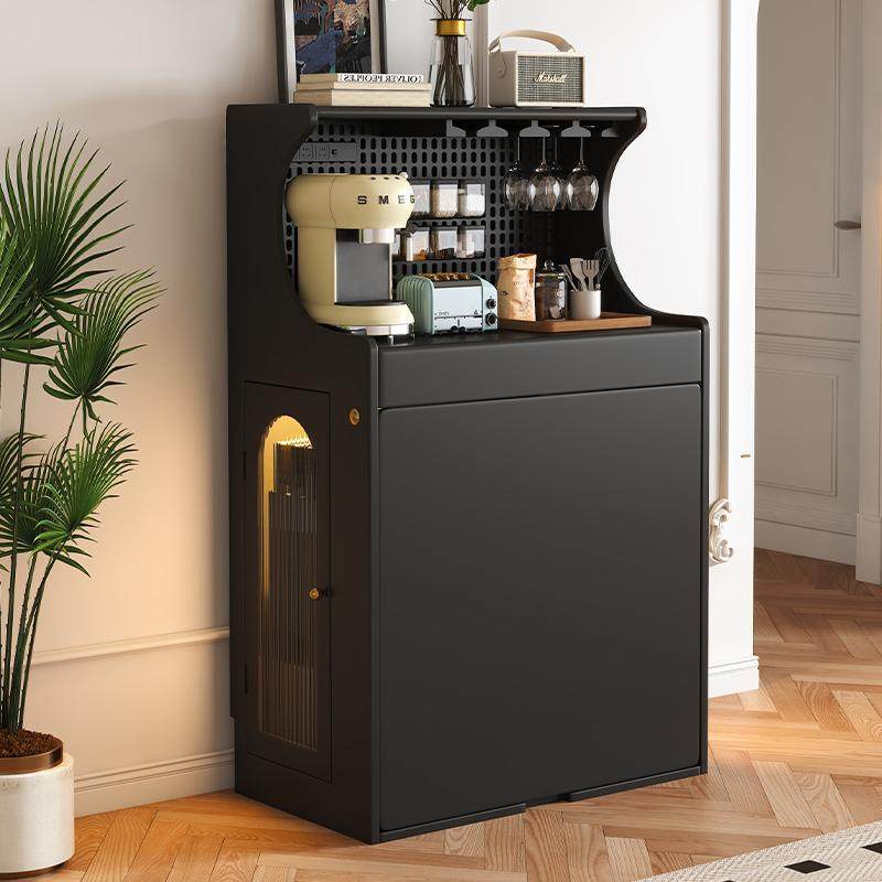 法式复古全实木岛台餐桌可以折叠多功能餐边柜餐桌一体可伸缩饭桌