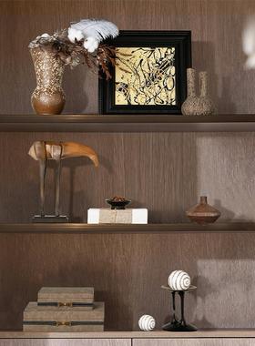侘寂风样板间客厅书房书柜书架摆件电视柜民宿高级感软装饰品组合