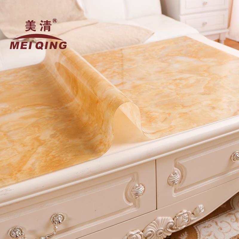 客厅茶几垫大理石纹桌布欧式餐桌垫水晶板仿大理石软玻璃防水PVC