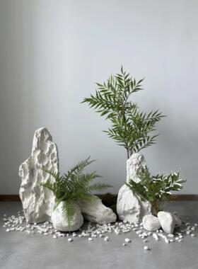 彷白石园林景观摆件庭院玻璃纤维雕塑草坪公园园林景观装饰假石