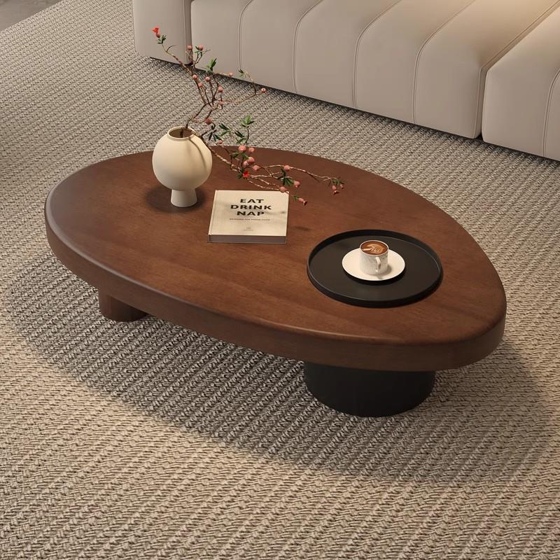 中古风实木客厅2024新款简约轻奢家用收纳现代创意异形小户型茶几