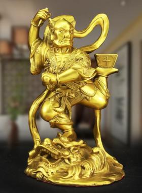 铜魁星点斗独占熬头摆件魁星踢斗办公室书房家居桌面装饰品摆设纯