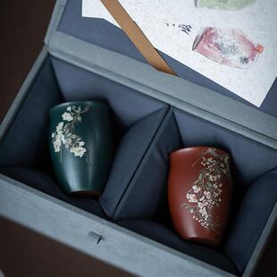 高端宜兴紫砂杯 闻香杯 主人杯 精品泥绘 送女友 妈妈 闺蜜礼品