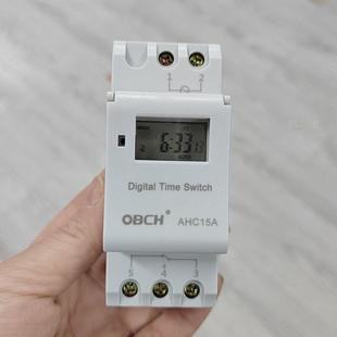 OBCH欧博电气AHC15A微电脑时控开关导轨式窄路灯广告灯时控器25