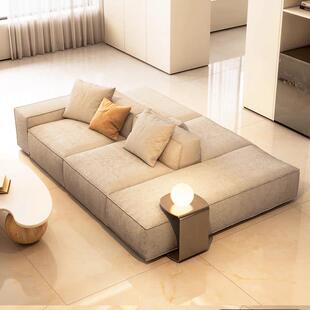 意式极简布艺背靠背组合豆腐块接待大平层双面沙发大户型客厅别墅