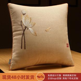 抱枕沙发客厅靠垫中国风床头靠背垫含芯办公室靠枕大号腰枕 新中式
