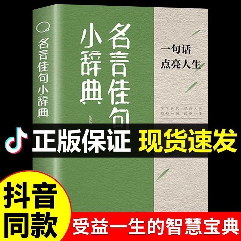名言佳句小辞典 感悟人生语录大全人生感悟初中生高中生小学生名人名言经典语录励志书籍格言警句优美句子积累好词好句好段大全书
