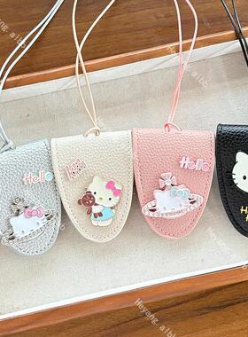 新款卡通设计感kt猫咪眼镜包项链创意甜美可爱少女心钥匙链挂件