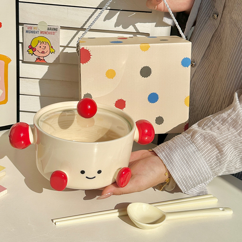 高颜值生日礼物可爱胖脚丫泡面碗