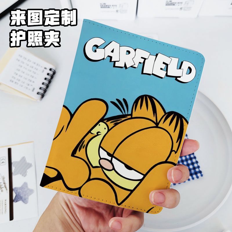 加菲猫卡通护照夹多功能证件包机票收纳防丢失出国旅行必备收纳包