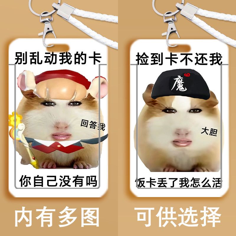 荷兰猪眯抽象搞怪滑盖卡套学生校园饭卡身份证保护套门禁卡公交卡定制
