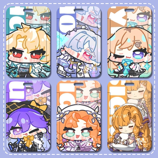 Q版莫宁琳奈洛瑟菈陆赫斯西格莉卡滑盖厂牌伸缩挂脖卡套高颜值ins