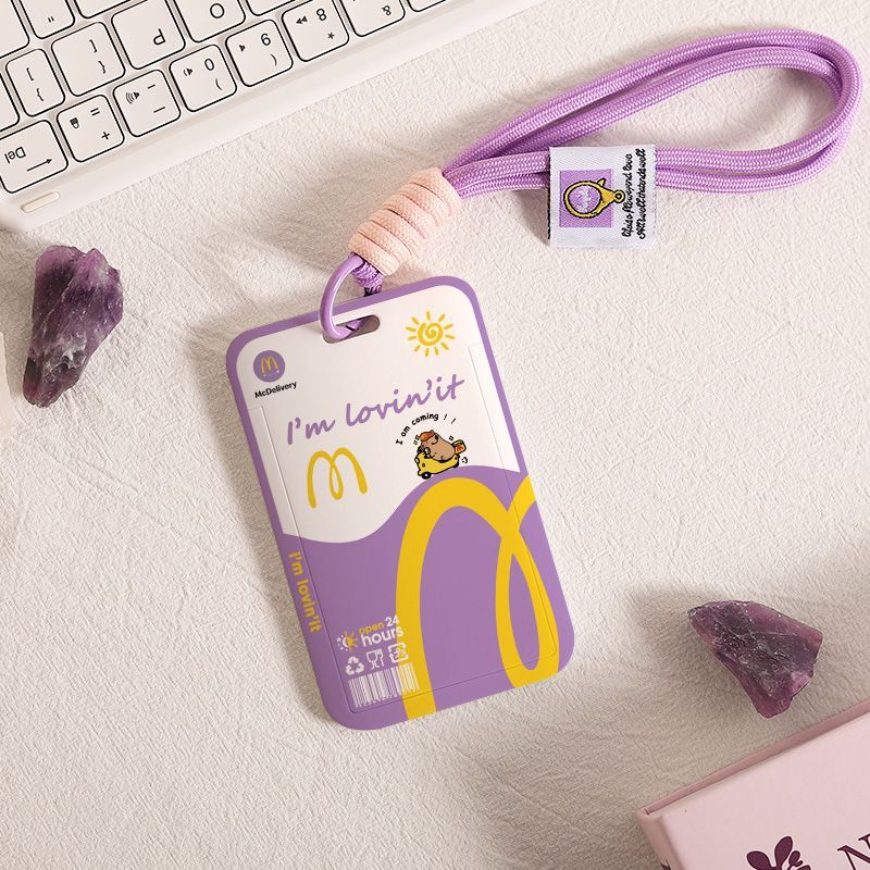 高颜值麦当劳公交卡套ins多巴胺饭卡保护套M记麦门卡片挂绳可定制