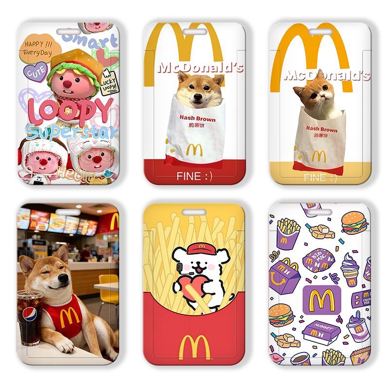 麦当劳校园学生饭卡公交厂牌证件保护厂牌伸缩挂脖卡套高颜值ins