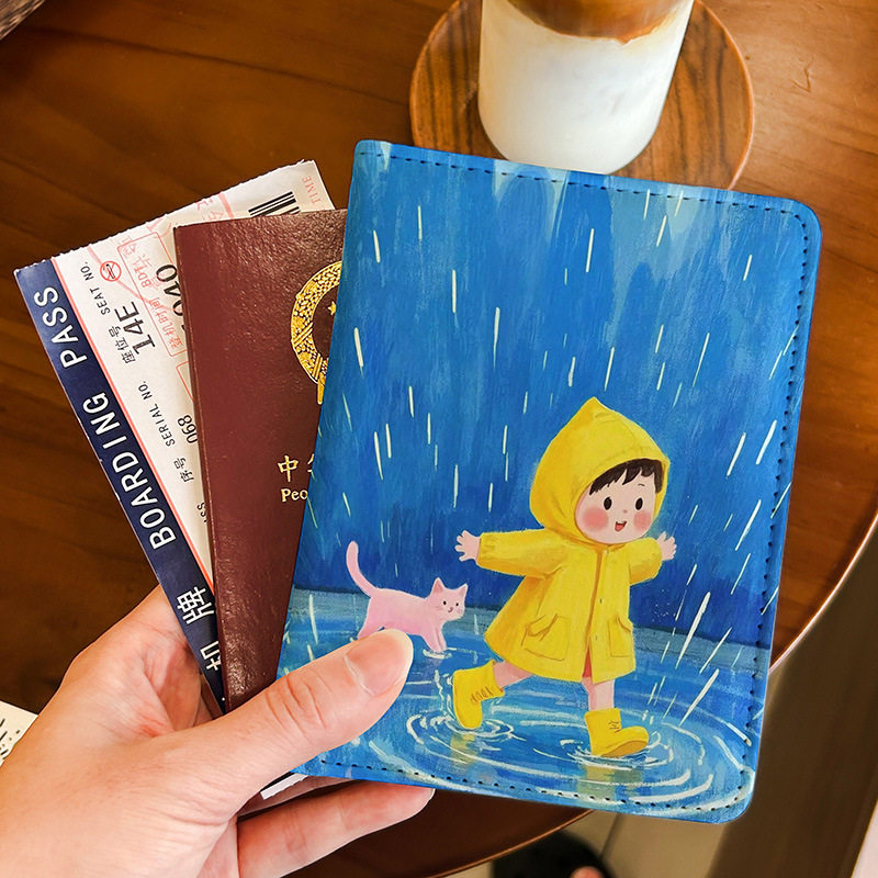 雨衣小精灵的水花舞会护照夹证件