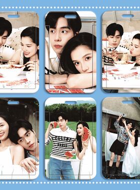 胡一天张婧仪学生滑盖卡套饭卡公交卡证件保护套门禁卡校园卡收纳厂牌挂脖卡套高颜值ins伸缩