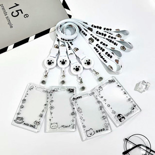 创意透明卡套男女照片证件套保护套学生胸牌校园卡水卡包厂家浮雕工厂牌电梯钥匙扣卡套一体