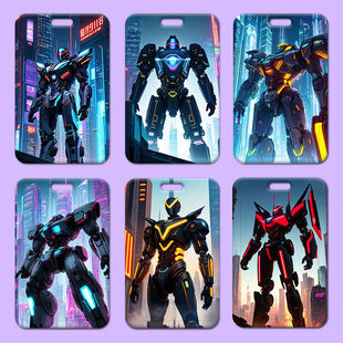 机器人高达达卡套学生饭卡校牌工作证门禁卡套小卡厂牌公交卡工厂牌电梯钥匙扣卡套一体