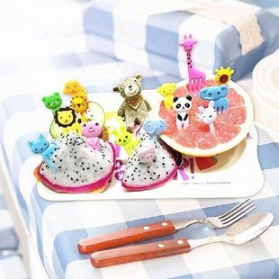 Fruit Picks Animal Pieces Cute Plastic PicMks 极速90 Food