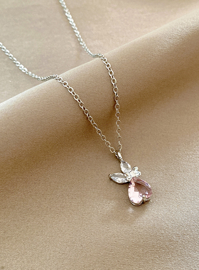 极速粉色樱桃项链女甜酷风网红百搭C配饰轻奢小众锁骨链2023年新