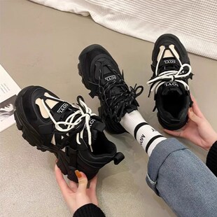 新品2026春季新款儿童运v动鞋大童女童鞋子黑色爵士舞女孩爆款老