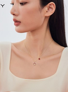 极速红玛瑙萌龙i项链女本命年可爱简约毛衣链新款2024龙年百搭锁