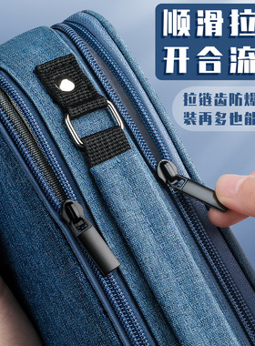 极速6 aColors Simplicity Canvas Pencil Case Large Capacity B