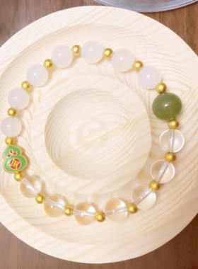 极速招财葫芦手链玛瑙聚p财白水晶手串福禄平安女款清新2023年夏