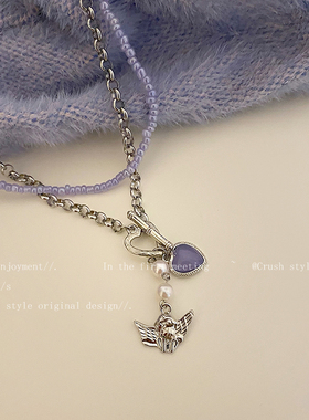 极速珍珠爱心叠戴项链套装女夏季甜酷风辣妹颈N链配饰2022年新款