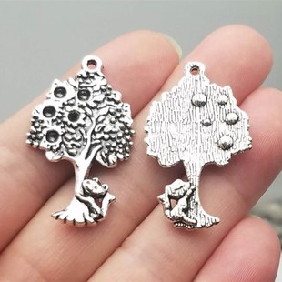 8元 猫咪吊坠 20个 36sx22mm古银色树 极速DIY饰品配件