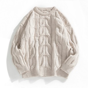 Ovetrsize Color Pullover Sweaters Fashion 极速New Men Solid