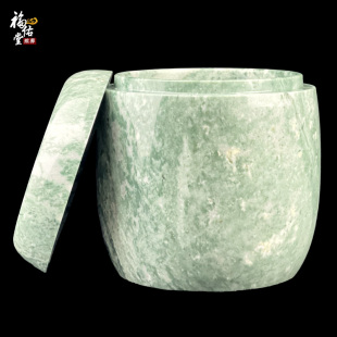 新品 鲁山玉素面骨灰o坛天然玉石骨灰盒罐桶殡葬用品防腐防潮
