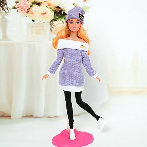 极速1 Set Casual Sweaters PantsA Shoes Hats Set for 1/6 Doll