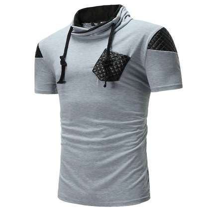 新品Summer new pattern short-sleeved T-shirt men's leather p