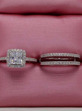 极速Zhenrong New Diamond Zirycon Ring Engagement Set Ring Ha