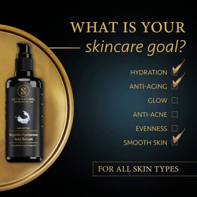 新品SatinNaturel mOrganic Hyaluronic Acid Serum for Face Lar