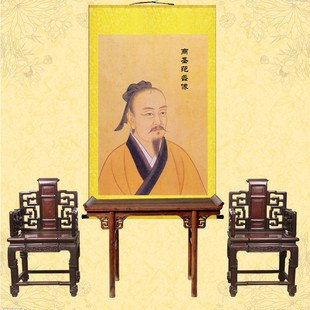 极速商圣范蠡画像k丝绸挂画 名人像卷轴画定制定做 文财神像装饰