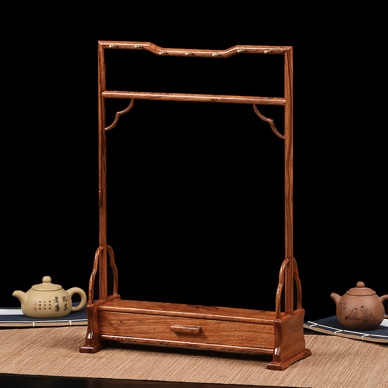 极速花梨木明式笔挂 p简约实木红木毛笔架抽屉式博古架文房四宝笔