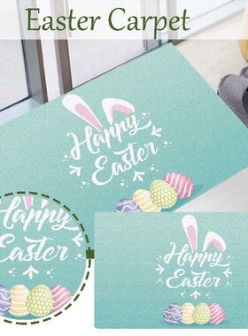 极速Happy Easter Door Entrance Welcome Mat BPath Nonslip Rug