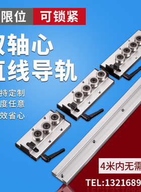 极速内置双轴心直线导轨SGR滑轨BSGB滑块轴承滚轮方轨木工滑台光