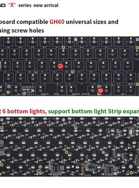 极速BGaKP New arrival GK64XS KIT PCB  RGB GH60  60% 64KEYS H