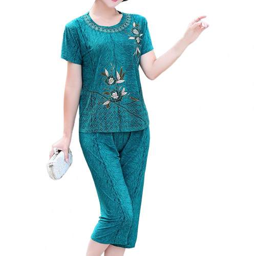 极速2021 Summerj Women Shorts Sets O Neck Elegant Floral Pri
